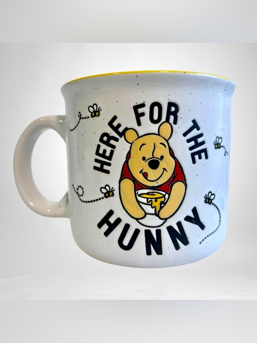 Ceramic Embossed Winnie the Pooh Mug “Here for the Hunny” New 20oz